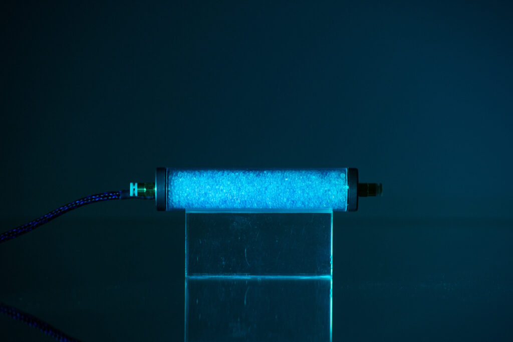Here is a photo of the drying unit by itself with blue light highlighting it.